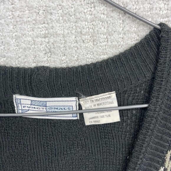 VTG Functionals Cardigan Grandpa Sweater Men XL Colorful Aztec Knit Wool Blend - Picture 7 of 14